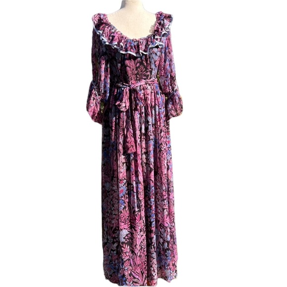 Love Shack Fancy Judah Midnight Light Maxi Dress Size 4 - Picture 5 of 13